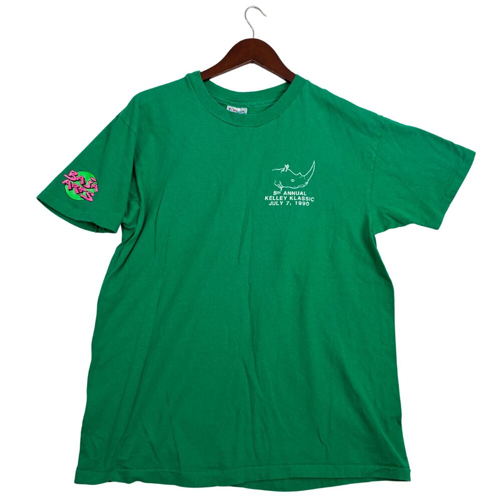 Vintage 1990 Kelley Klassic Nairobi Open Rhino Green T-Shirt USA Hanes XL